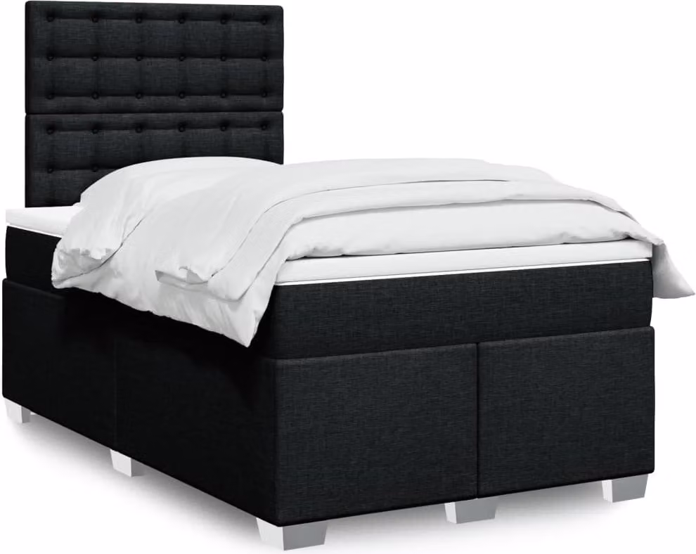 Maison Exclusive - Letto boxspring con materasso nero 120x200 cm Tessuto