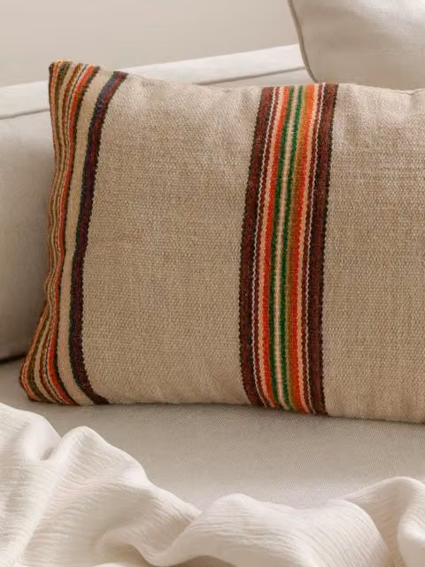 Cuscino naturale Mara Kenay Home, multicolore beige a righe, L/P/H: 40 x 40 x 40 cm