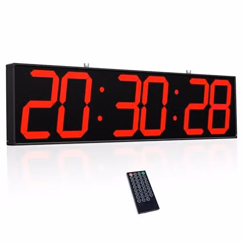 CHKOSDA Orologio da parete digitale a doppia faccia da 72,4 cm, multifunzionale a LED, grande orologio con timer, visualizzazione della temperatura e della data, orologio digitale da appendere grande