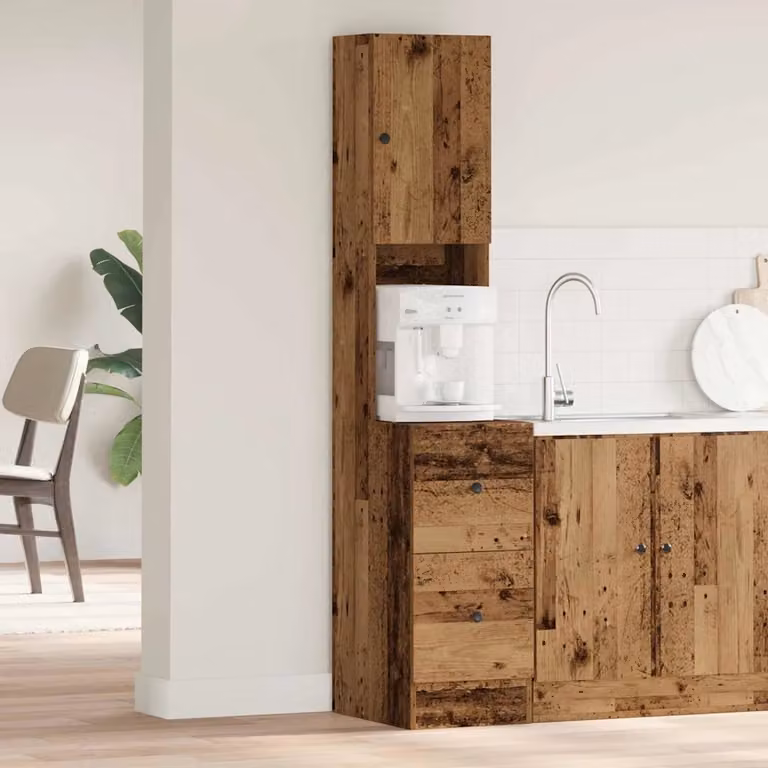 Credenza da cucina con cassetto vidaXL in legno vecchio marrone L/P/H: 50 x 32 x 180 cm