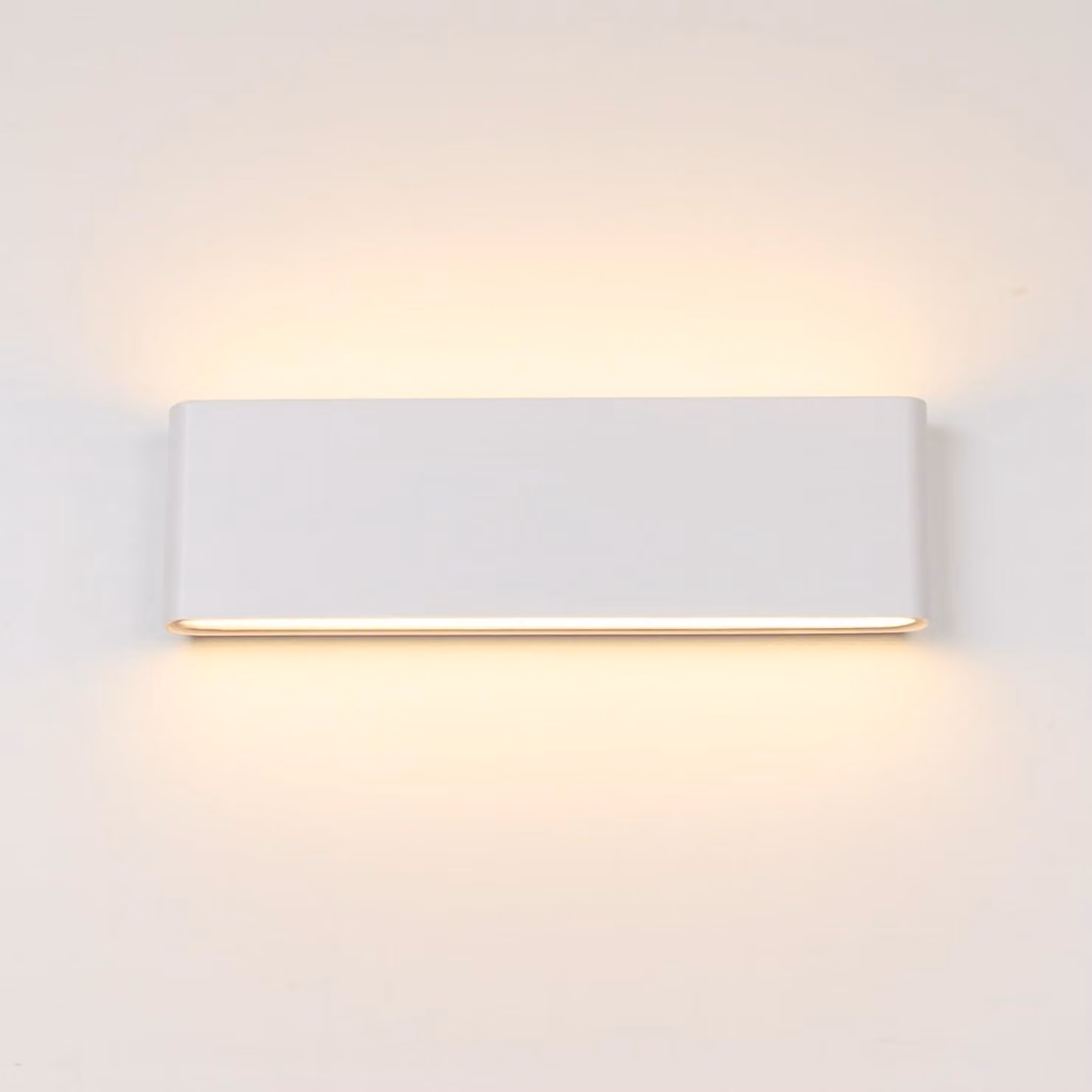 Lampada a LED da parete, 20 W, 2700 K, forma rettangolare, vetro, grado di protezione IP54