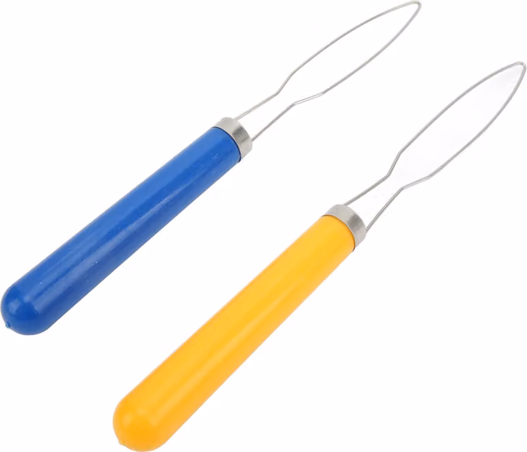 2 pezzi per tirare i bottoni, multicolore e portatile, strumento ausiliario per il cucito e la sartoria