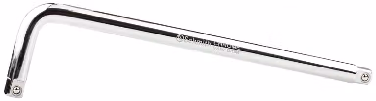 Chiave a bussola a "L" Schmith, 1/2", 250mm, PRO, acciaio CrV, con cricchetto, per utensili e accessori da officina. Include inserti a bussola e adattatori
