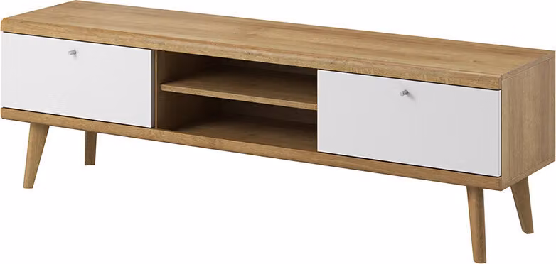 Tavolino per TV 160 cm PAVLIS - rovere riviera / bianco