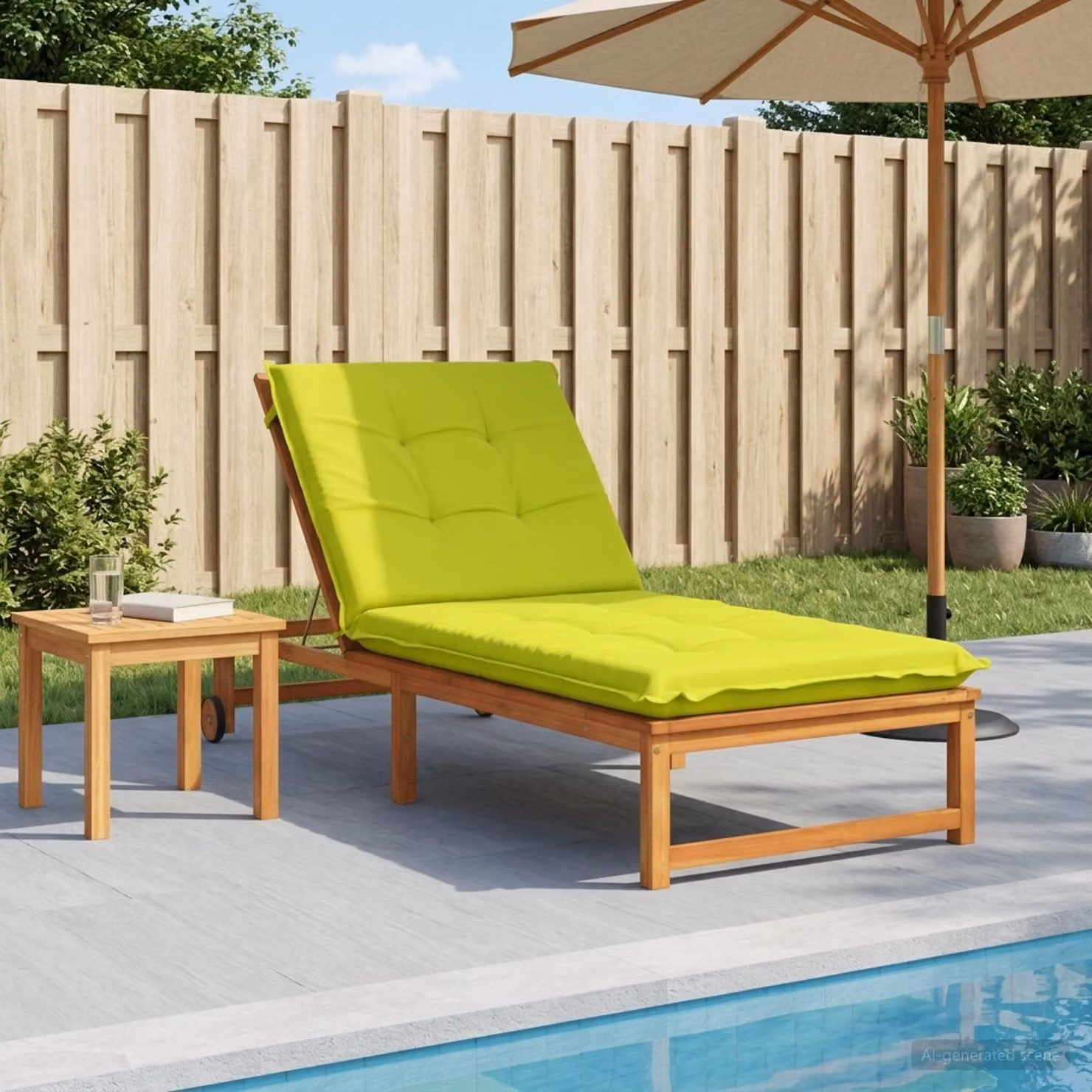 vidaXL Cuscino per Lettino GEMERT 100% Poliestere Verde brillante.