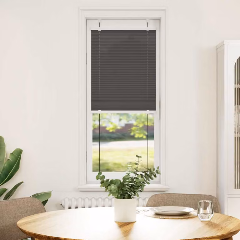 vidaXL Tenda Plissettata Nera 50x150 cm Larghezza Tessuto 49,4 cm
