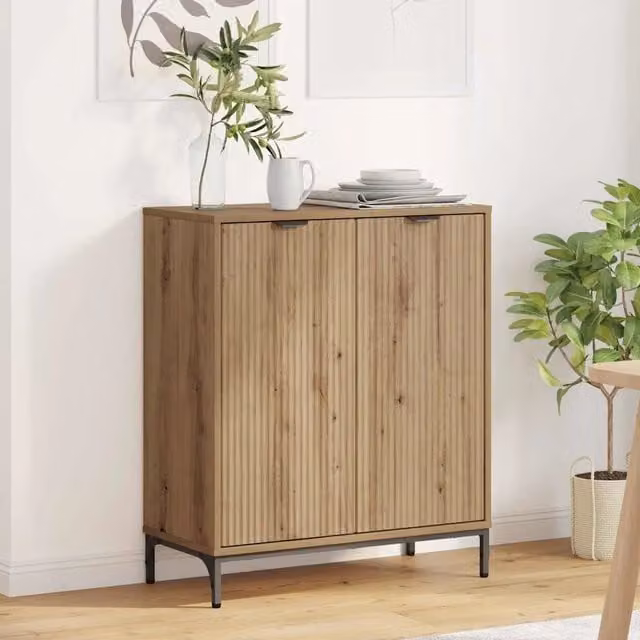 Credenza Buffet Moderna vidaXL in Legno Rovere Marrone L: 69,5 cm, P: 33 cm, H: 82 cm