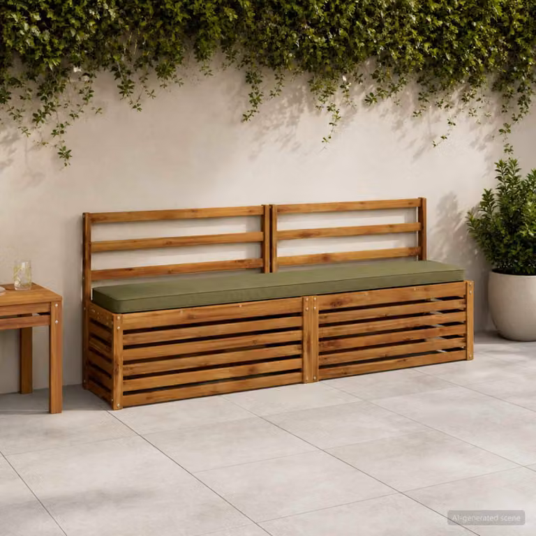 Set di 2 cuscini per panchina vidaXL VUGHT in poliestere verde con rivestimento rimovibile e resistente ai raggi UV