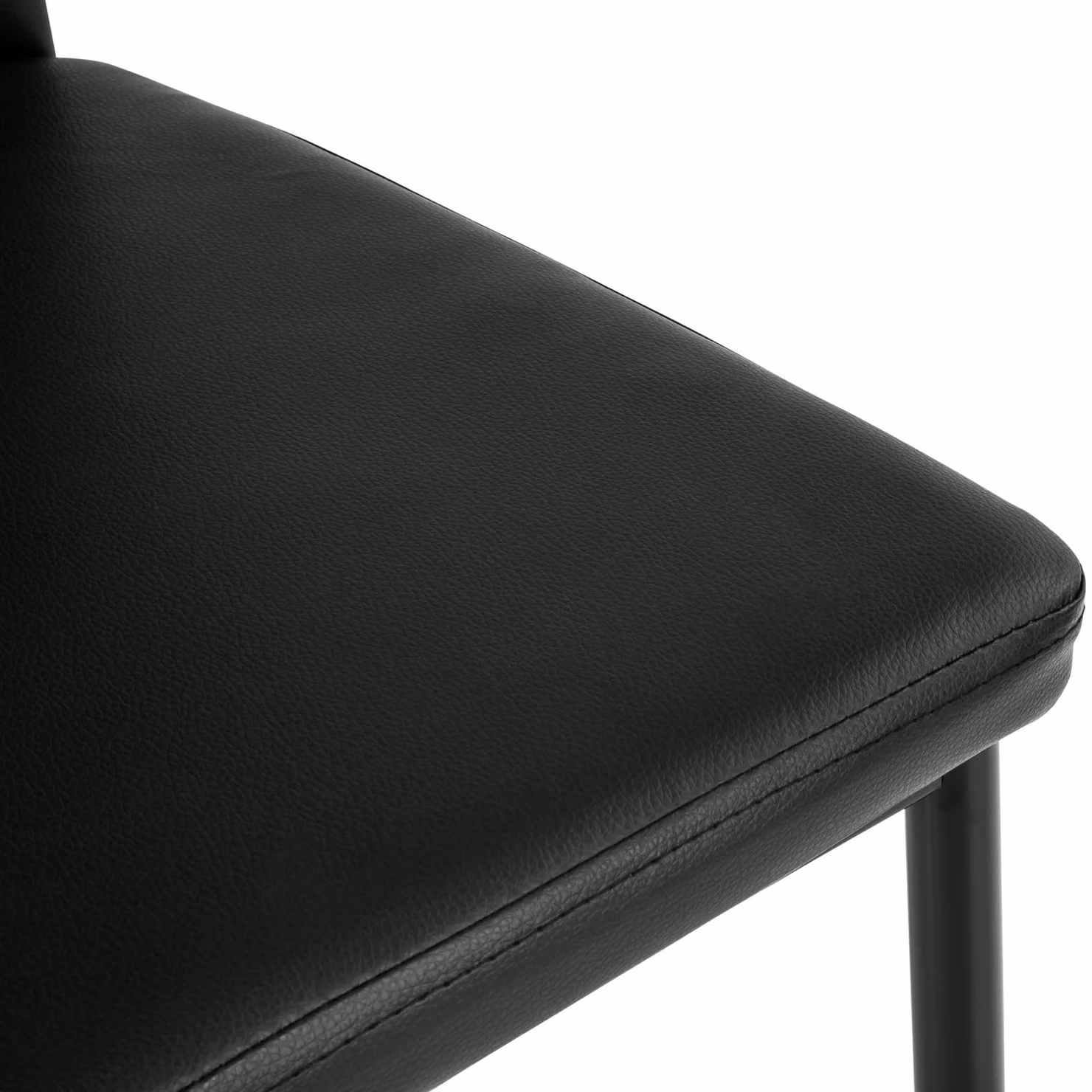 Set di 4 sedie da sala da pranzo e cucina tectake moderne in ecopelle nera con struttura in metallo e plastica – 1