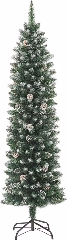 Albero di Natale Artificiale Sottile con Base 180 cm PVC