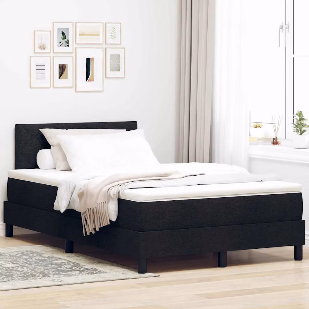 Letto ibrido con materasso vidaXL in tessuto nero L 120 x P 200 cm