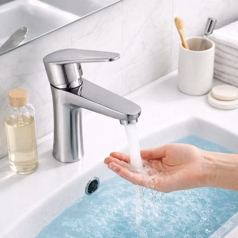 Solidchoice - Rubinetto miscelatore in acciaio inossidabile per lavabo, con attacco da 3/8 di pollice