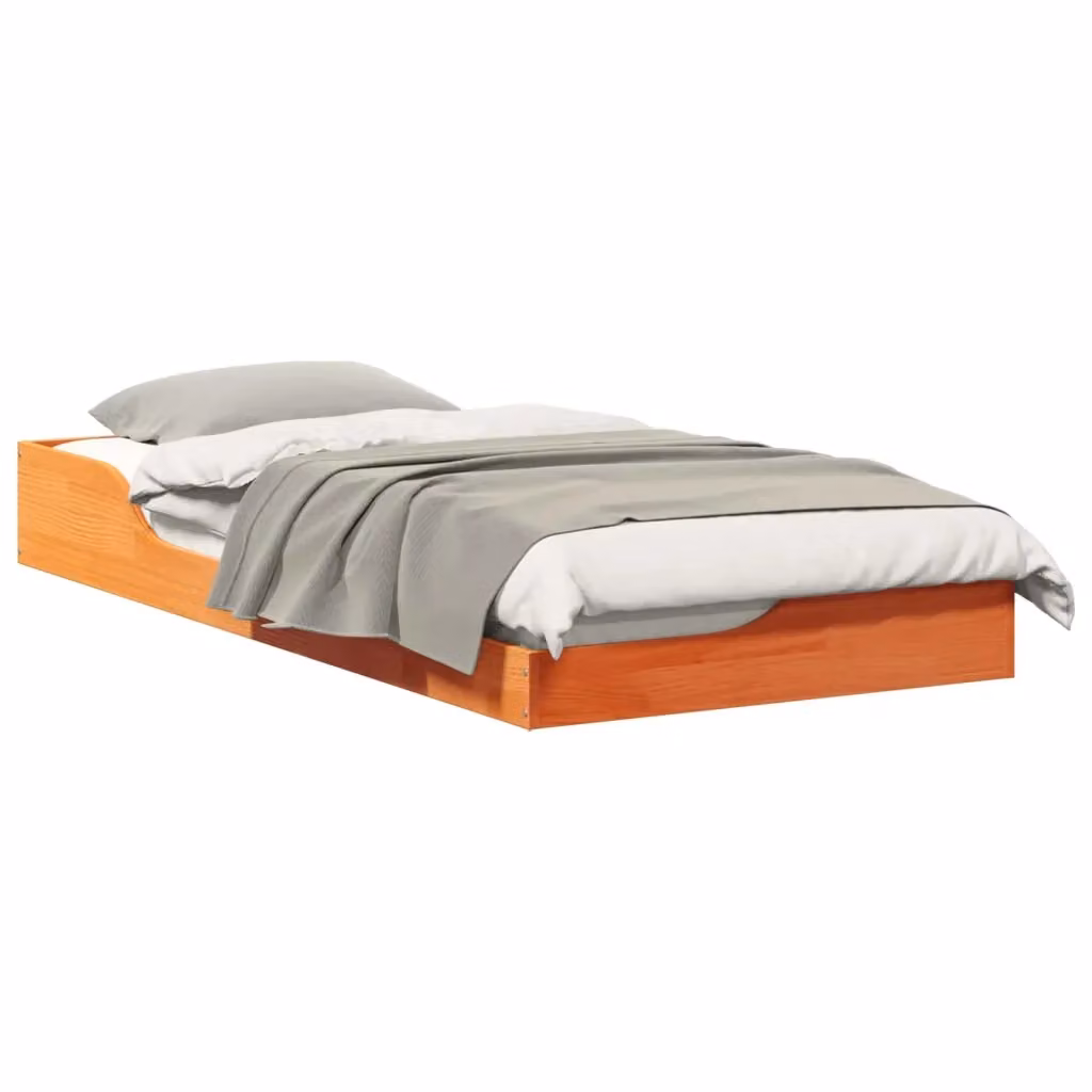 Letto in pino massello marrone cerato con cassetti L/P/H: 200 x 90 x 93,5 cm – 2