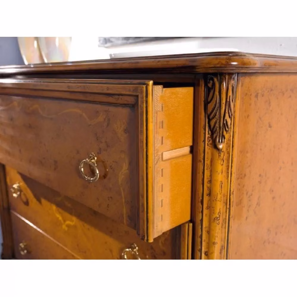 Cassettiera classica in legno con 3 cassetti Mobili 2G finitura bassano L: 111 cm, P: 44 cm, H: 100 cm – 3