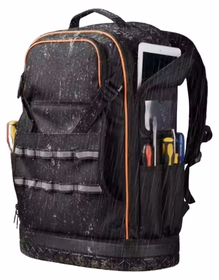 Zaino per utensili, 65 tasche, capacità di carico di 31,75 kg, colore verde militare