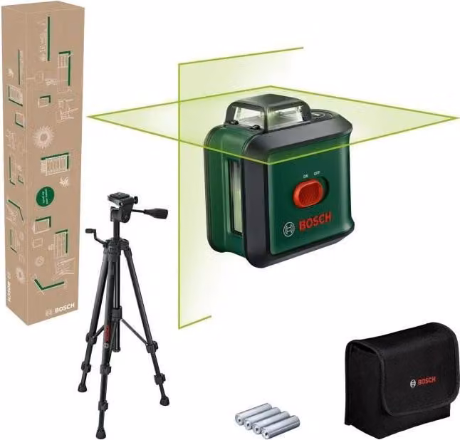 Livella laser Bosch UniversalLevel 360 EZ1, linea a 360°, livellamento preciso
