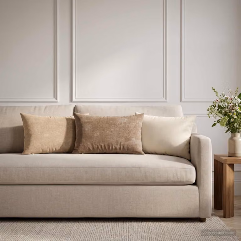 vidaXL Cuscino con cuscino HEERLEN 2 pz Crema Tessuto Chenille