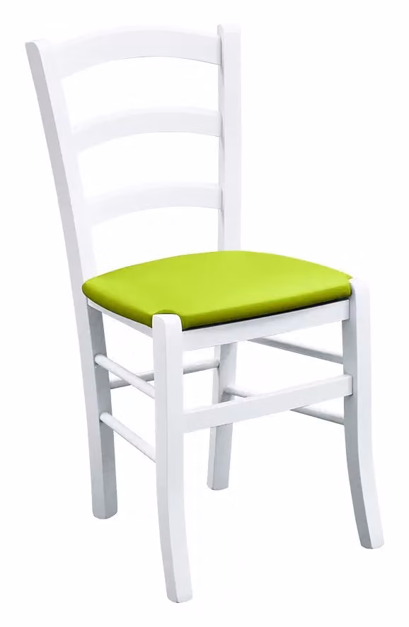 Set di 2 sedie in legno di faggio bianco con seduta imbottita in tessuto per sala da pranzo Mobili 2G