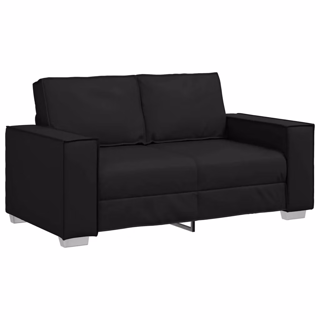 Divano a due posti moderno vidaXL in pelle sintetica nero con cuscini, L: 160 cm, H: 78 cm, P: 84 cm – 2