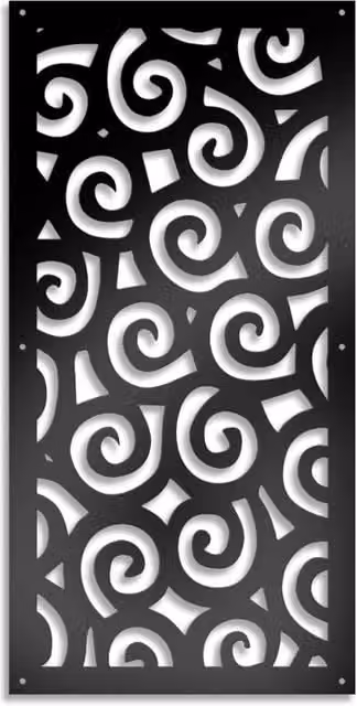 RICCI - Pannello Quadro arredo PVC traforato - PARASOLE Colore: nero, Misura: 98x198 cm