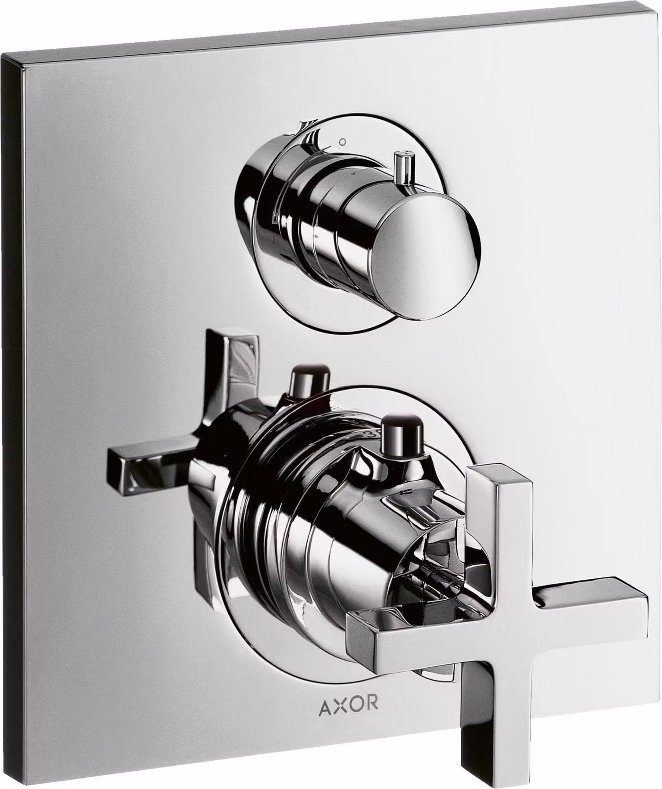 hansgrohe AXOR Citterio thermostat encastré avec vanne d'arrêt/changeur, poignées transversales, 2 consommateurs, 39725000, 39725000
