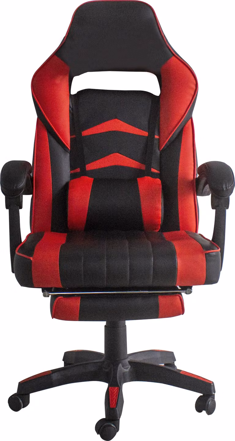 Sedia da ufficio Aga Nero - Rosso con poggiapiedi