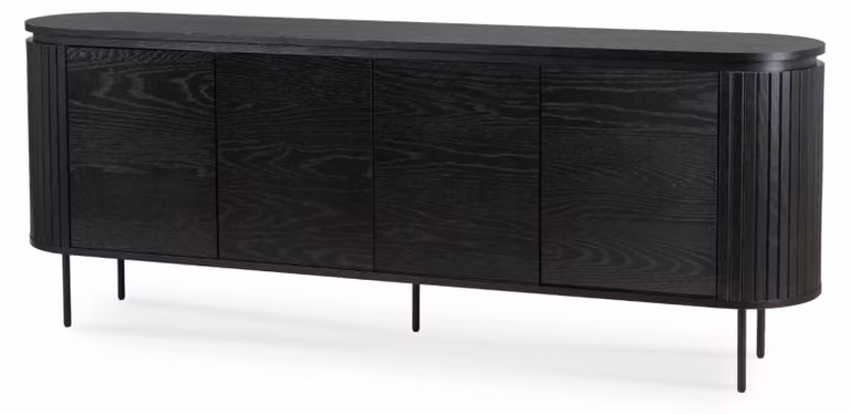Credenza FURNLUX Beck nera 200 cm / Colore principale: nero / Dimensioni: 200 x 76 x 40 cm