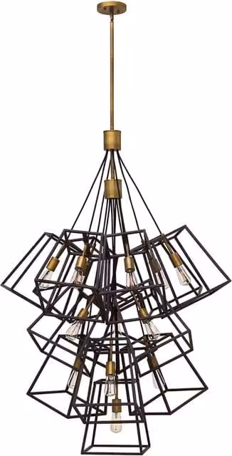 Lampadario a soffitto contemporaneo Lighton in metallo bronzo e ottone con 13 luci E27
