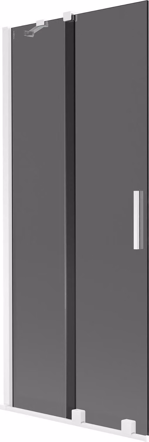 Mexen Velar paratia per vasca da bagno a 2 ante scorrevoli 85 x 150 cm, grafite, bianco - 896-085-000-41-20