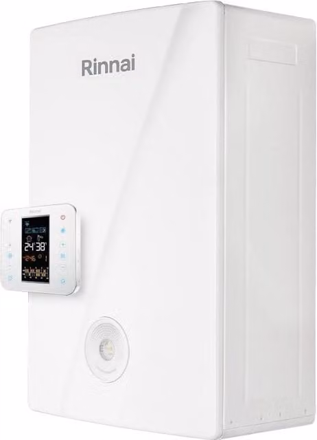 Caldaia a Condensazione Rinnai Momiji con Kit Scarico Fumi, Colore Bianco, Compatibile con App e Wi-Fi, L/P/H: 66.0 x 44.0 x 28.5 cm