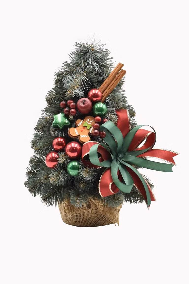 PINUS COMPANY | Albero di Natale CASA VERDE - 30 cm - Argento - Fatto a mano - Eleganza festiva