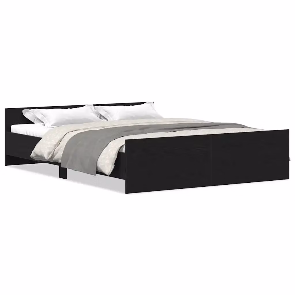 Struttura Letto Design Mania in Rovere e Nero con Doghe in Legno, L/P/H: 160 x 200 x 50 cm – 2