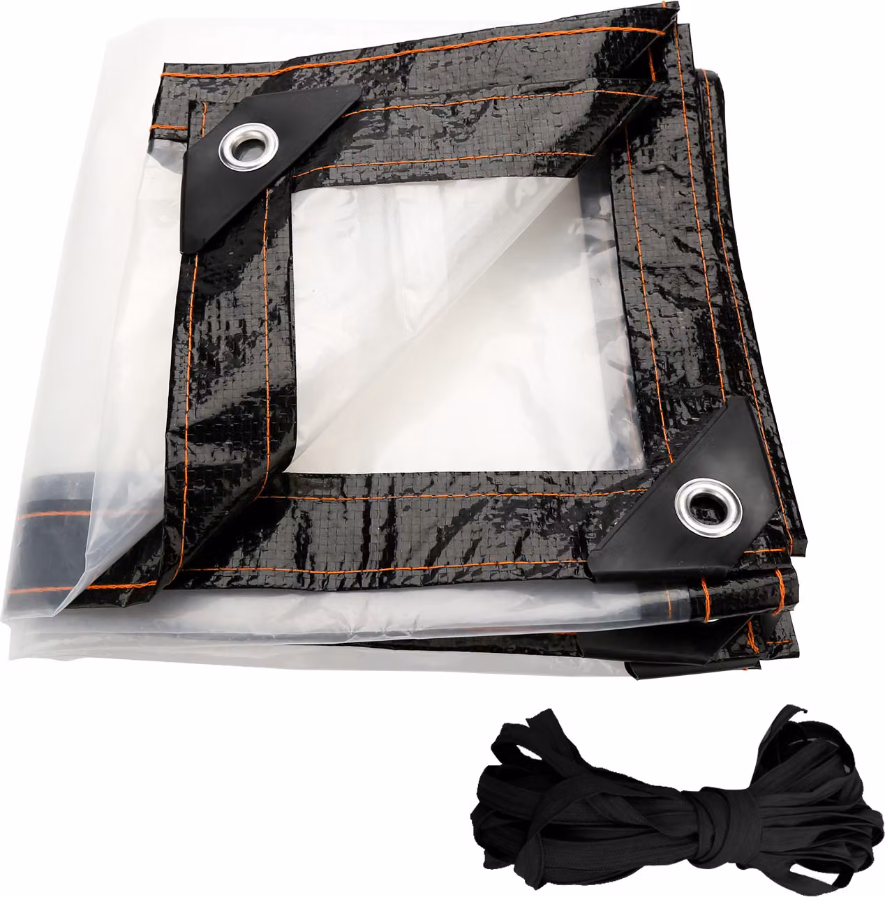 Jopassy 2 x 2 m telone impermeabile, telone trasparente con occhielli e corda, tettoie e teloni pieghevoli, tettoia per piante resistente alle intemperie per mobili da giardino, piante, serra, conigliera per animali domestici, balcone