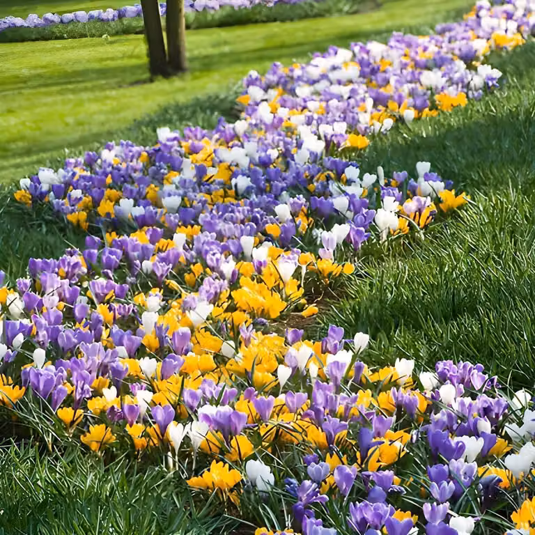 Bulbi di croco botanici, resistenti al freddo, perenni - Collezione economica - 100 esclusivi bulbi da fiore - Piante vere provenienti dall'Olanda - ideali per giardino, balcone e vasi (non semi, non artificiali)