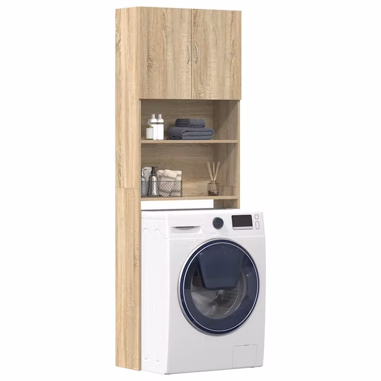 Mobile Lavatrice vidaXL in Rovere Sonoma, Colore Marrone, L/P/H: 64 x 24 x 190 cm