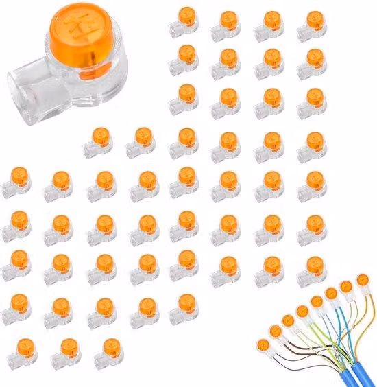 Connettori per cavi impermeabili, confezione da 120 pezzi - Trasparente - Facili da usare - Adatti per elettrodomestici - Connettori K1