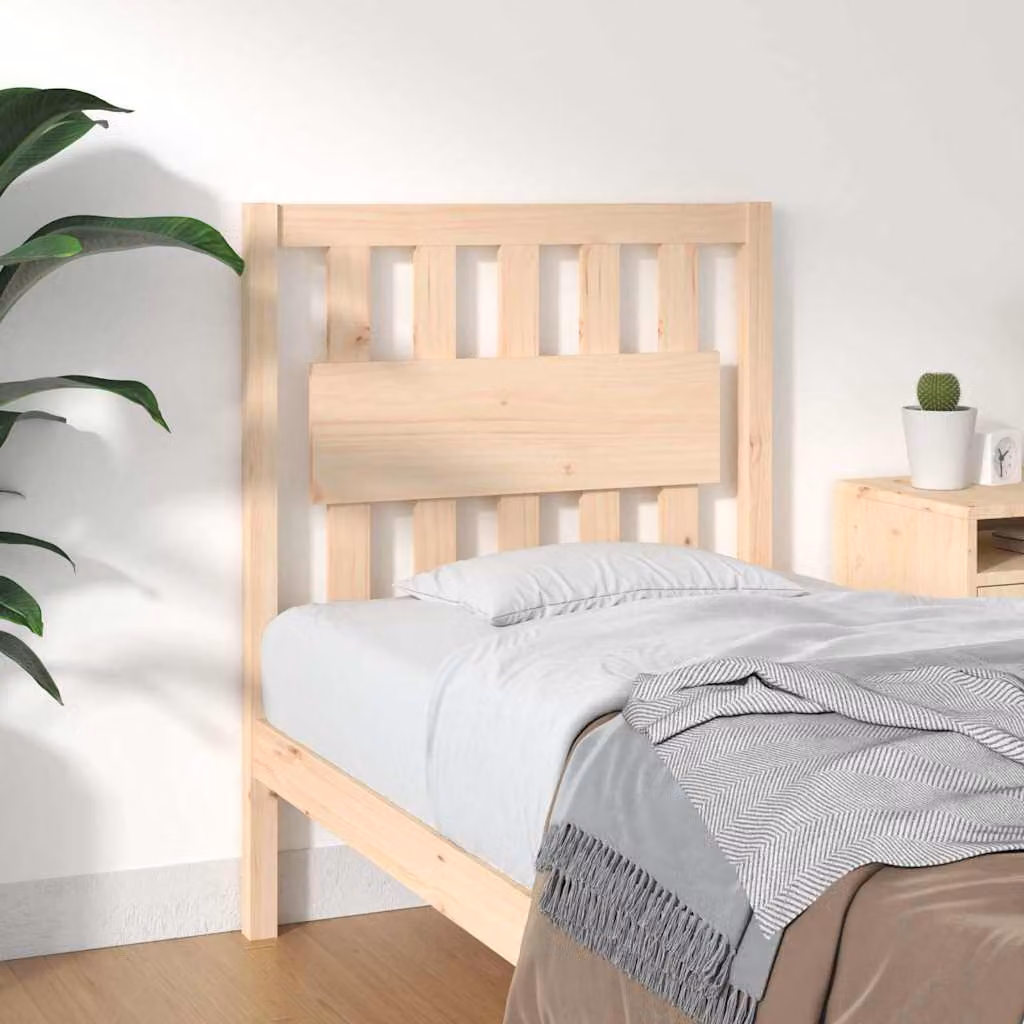 Testiera per letto vidaXL in legno massello di pino naturale stile rustico L: 80,5 cm, P: 4 cm, H: 100 cm