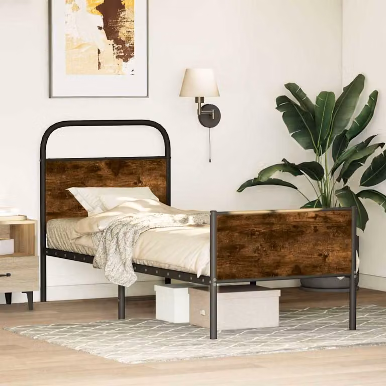 Giroletto senza materasso vidaXL in Rovere Sonoma e materiali misti, colore marrone, L 80 cm x P 190 cm
