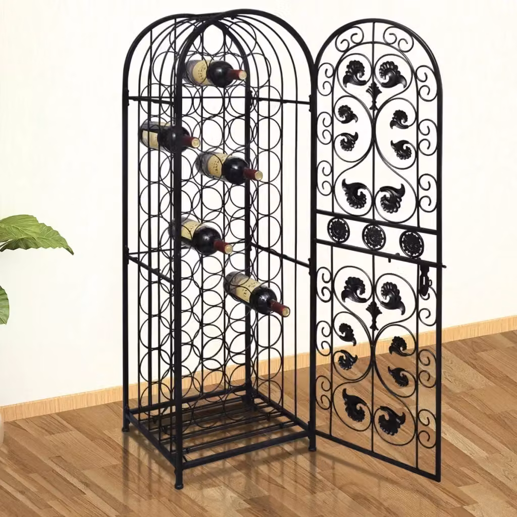 Portabottiglie in metallo nero per 45 bottiglie di vino CFW5265540 – 2