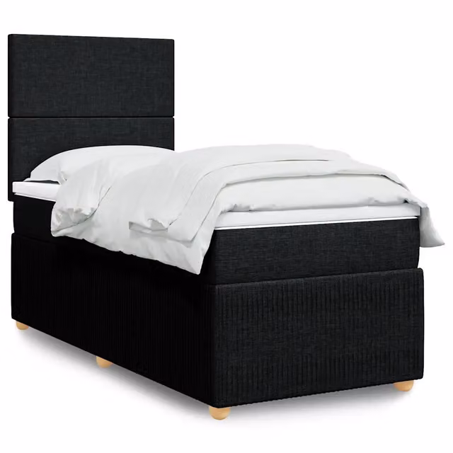 Letto Ibrido con Materasso vidaXL in Tessuto Nero e Bianco L/P/H: 200 x 90 x 150,5 cm