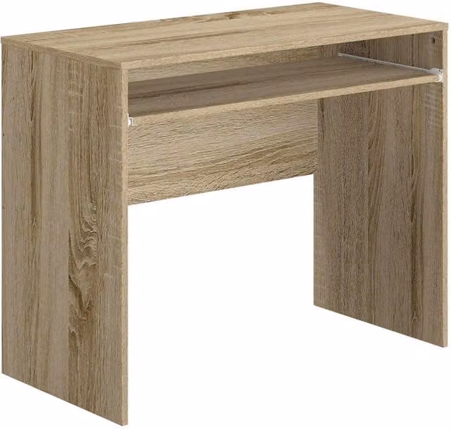 Scrivania King Collection con piano estraibile in legno rovere marrone L: 90 cm, P: 45 cm, H: 74 cm