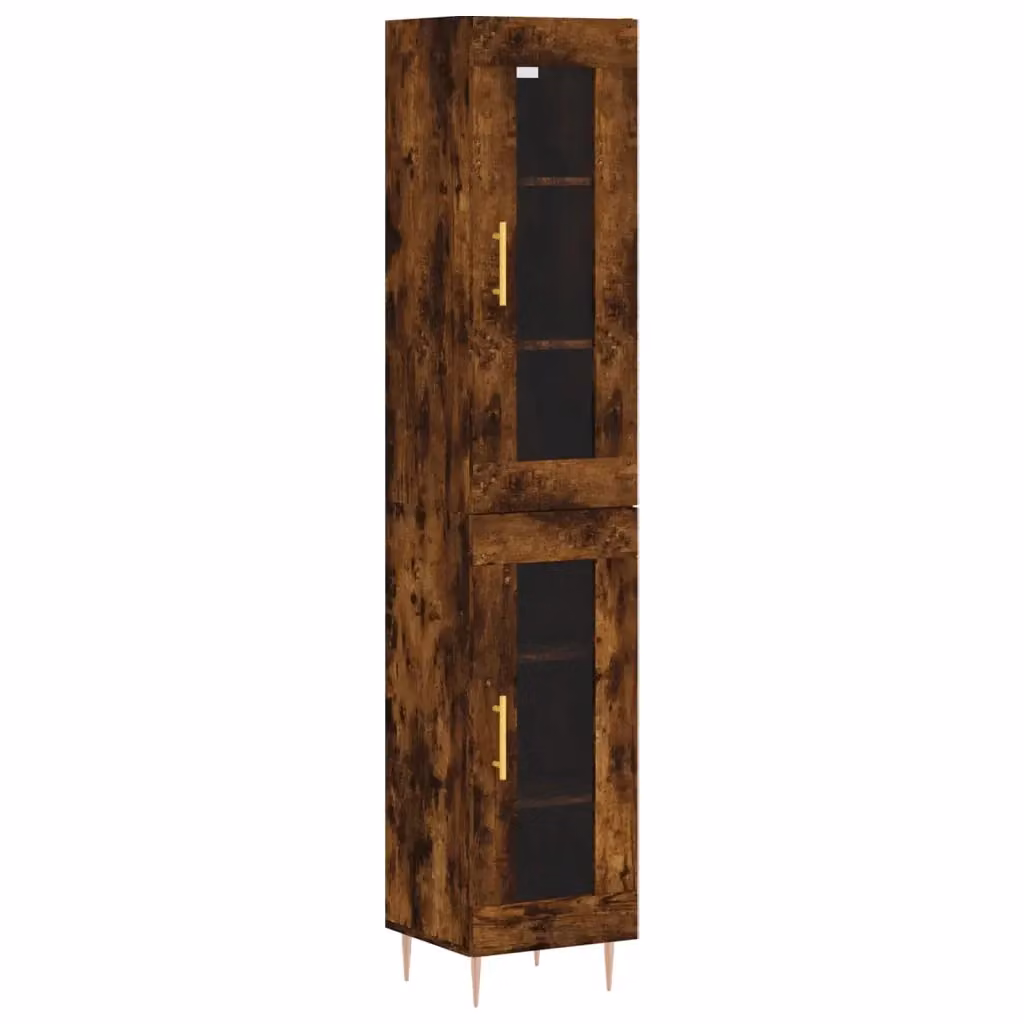 Credenza moderna vidaXL in legno di rovere e metallo, colore marrone, L/P/H: 34,5 x 34 x 180 cm – 2
