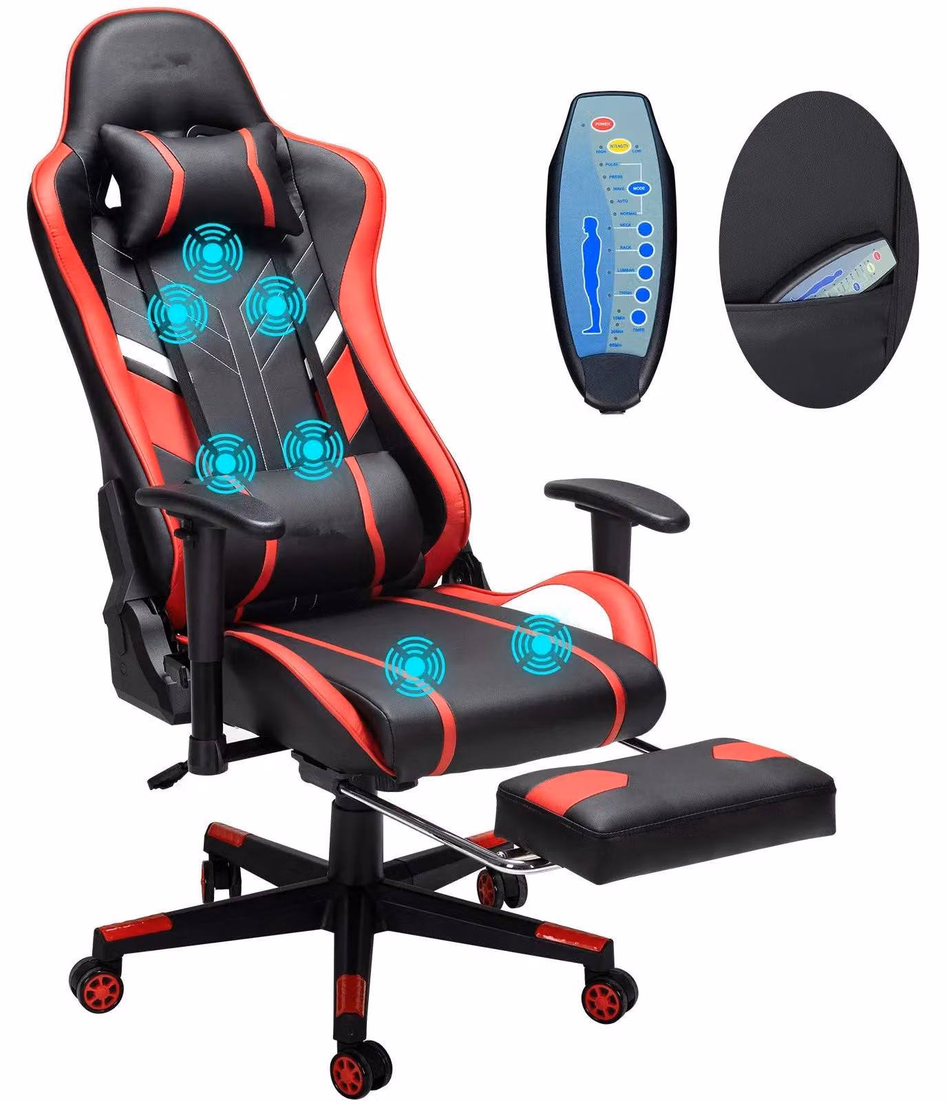 Sedia da gaming - Sedia da ufficio - Sedia ergonomica - Sedia da gaming - Sedia con funzione massaggio - Design ergonomico