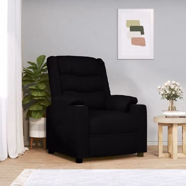 Poltrona Relax Elettrica vidaXL in Similpelle Nera con Braccioli