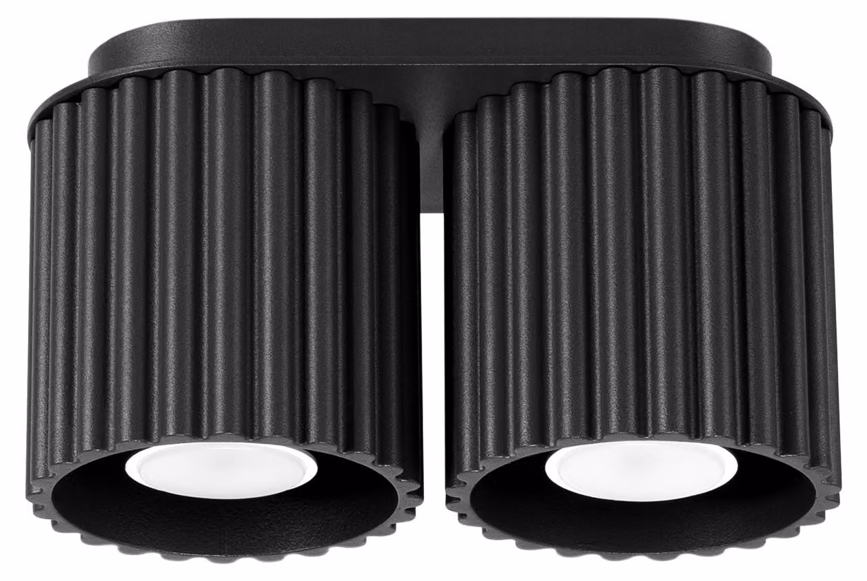 Lampada da soffitto AURA 2 nero GU10 2xGU10 10W alluminio 12x10x21cm Sollux Lighting