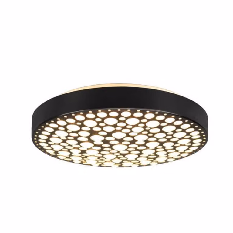 Plafoniera a LED dimmerabile CHIZU, nera, Ø 40 cm, con telecomando e cambio colore