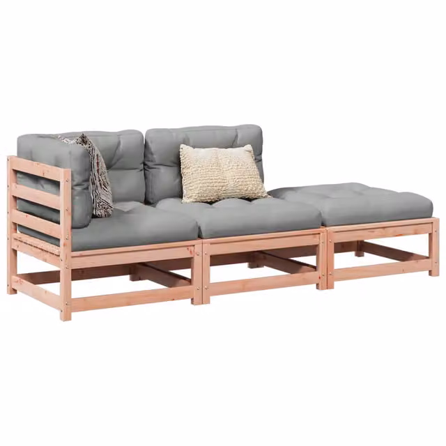 Set Divani Giardino 3 pz Cuscini Legno Massello Abete Douglas 3295833