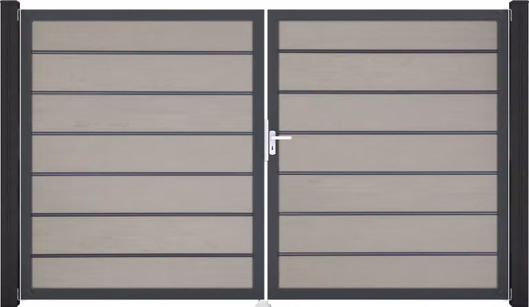 GroJa Solid Grande Premium porta Bi-Color co-ex DIN destra 300x180x4 cm telaio in alluminio DB 703, 2 ante