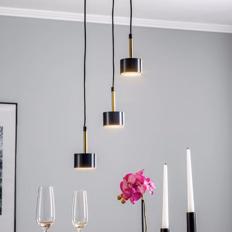 Lampada a sospensione Arena Eko-Light, dimmerabile, Blu, Soggiorno / Sala da pranzo, Metallo, Lampada a sospensione