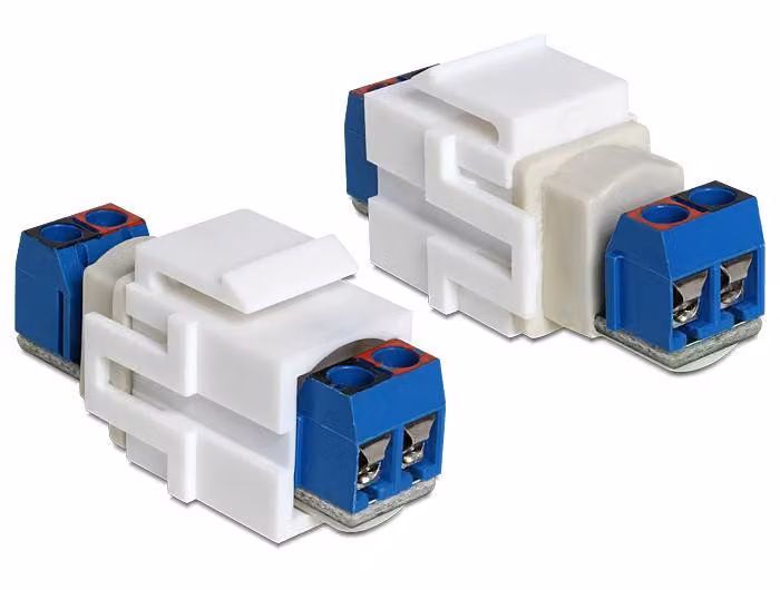 Keystone Modul 2 Pin Terminalblock > Terminalblock weiß
